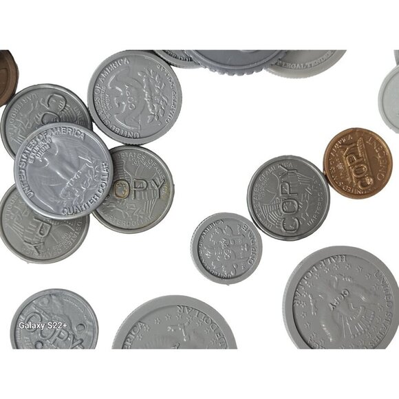 Assorted Play Money Coins Lot - Plastic & Metal Look Alike - Picture 7 of 16
